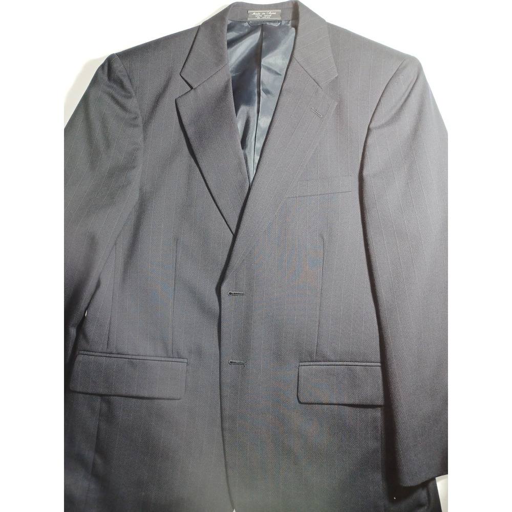 Men's Jeffrey Banks Couture Dark Blue Pinstripe Suit , Size 40 Small